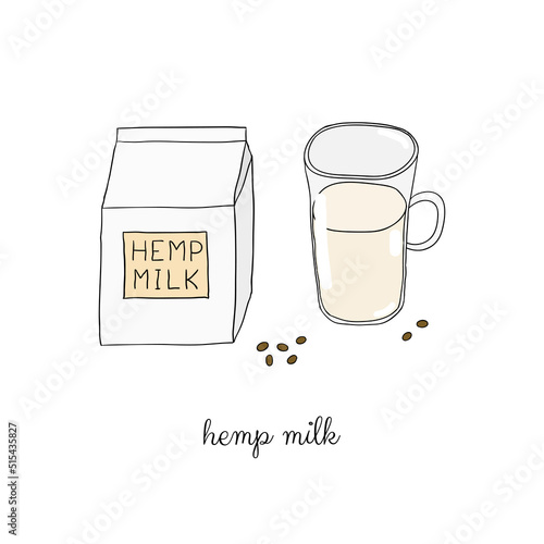 Hand drawn hemp milk.