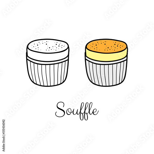 Hand drawn souffle dessert.