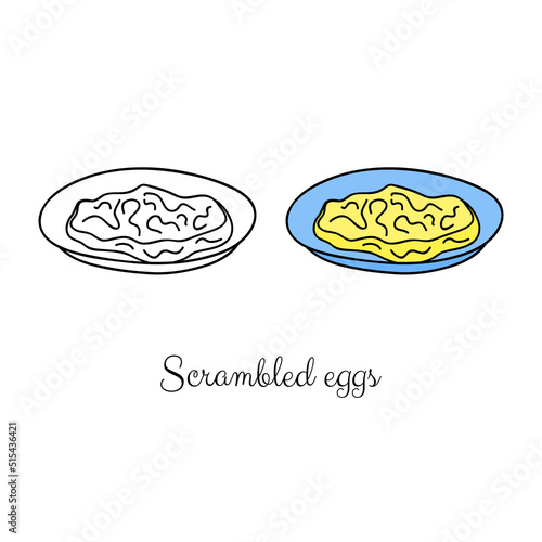 Doodle omelette on the plate.