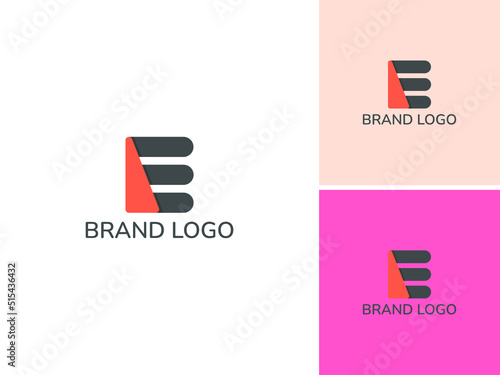 ABSTRACT ILLUSTRATION LETTER E SIMPLE LOGO DESIGN TEMPLATE VECTOR