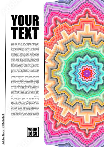 Mandala colorida em vetor com espaço para seu texto