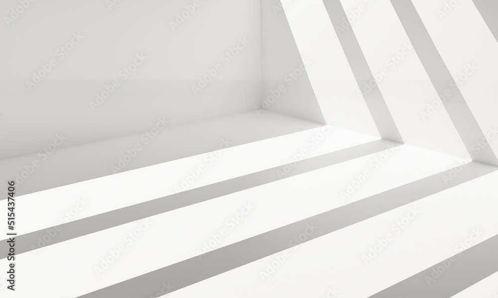 Obraz premium White room with shadow background.