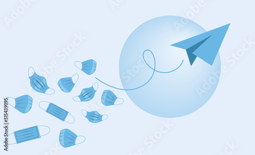 paper plane travel leaving face mask