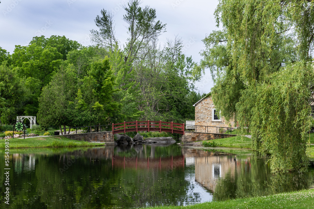 Mill pond and bridge Stewart Park Perth Ontario