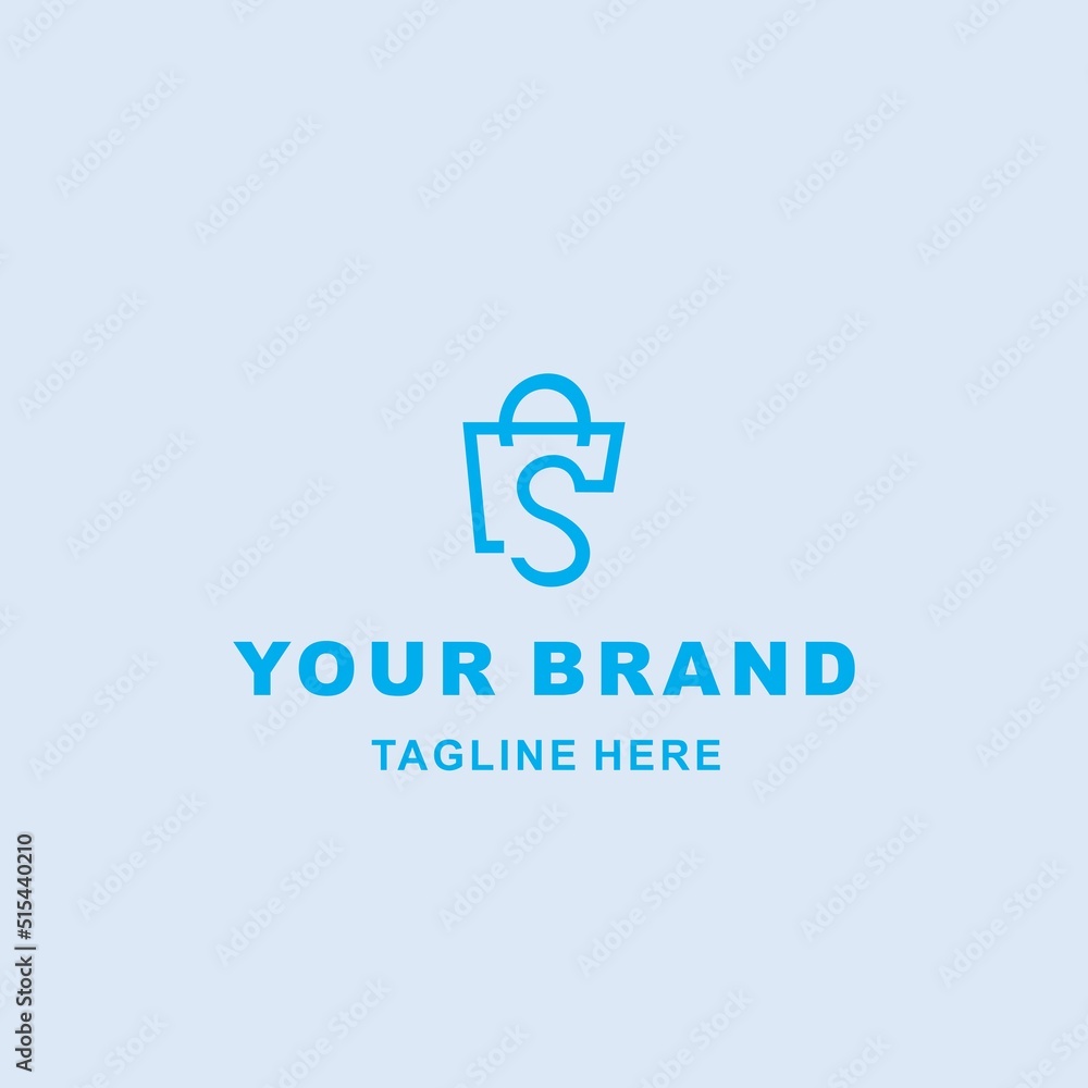 shopping bag simple logo with letter S