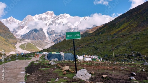 View of the resort at the Kedarnath Base Camp photo