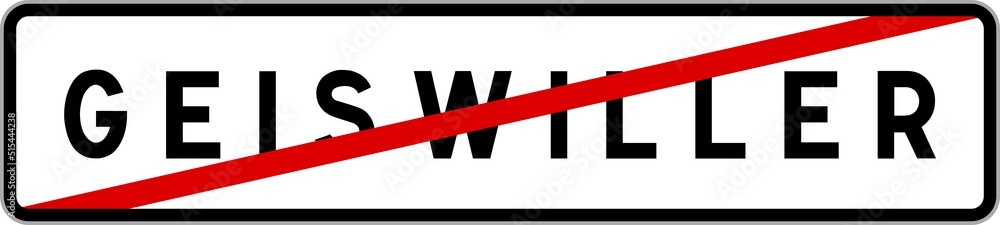Panneau sortie ville agglomération Geiswiller / Town exit sign Geiswiller Panneau sortie ville agglomération Geiswiller / Town exit sign Geiswiller