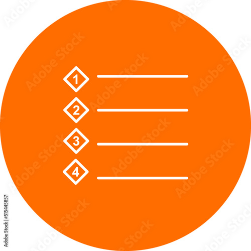 Unique Numbered list Vector Icon