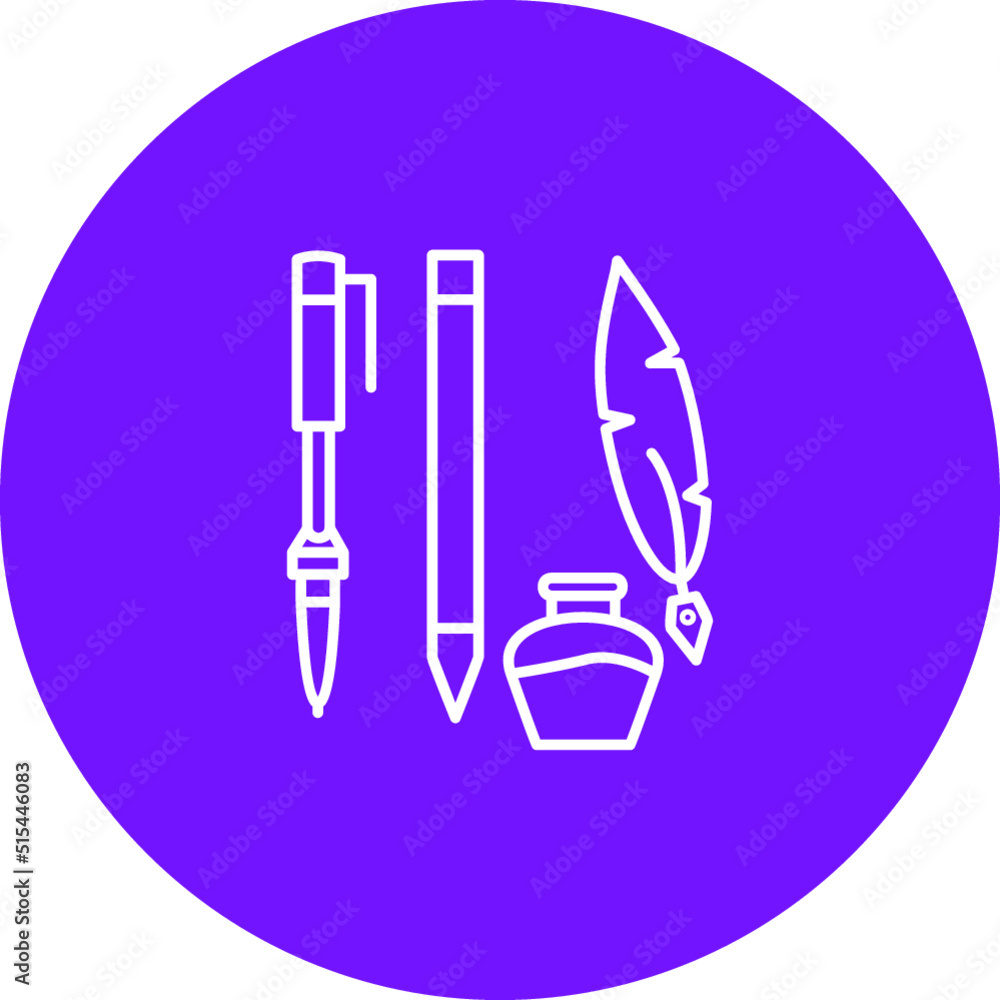 Unique Writing Equipment Vector Icon Unique Writing Equipment Vector Icon