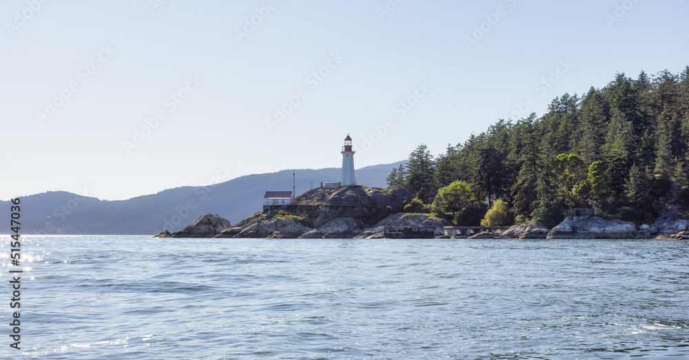 Lighthouse Park during a vibrant sunny spring season. Taken in West Vancouver, British Columbia, Canada. Nature Background