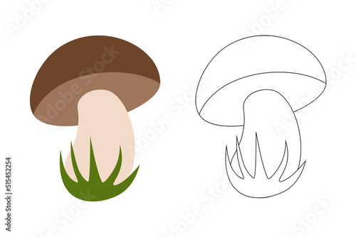 simple vector illustration with cartoon mushrooms
