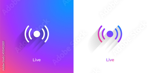 Live icon App button. Wi-fi, wireless connection, antenna signal UI UX icons. network mobile app and application icons elements vector
