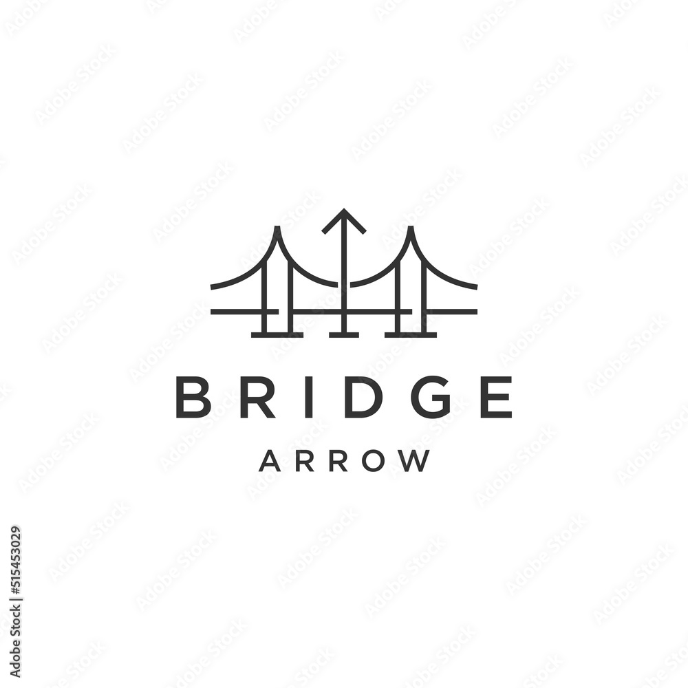 Bridge arrow logo design template flat vector