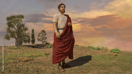 3d illustration of the greek philosopher Plato