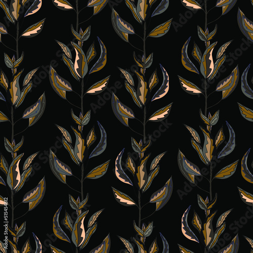 autumn branches with leaves seasonal vector seamless pattern