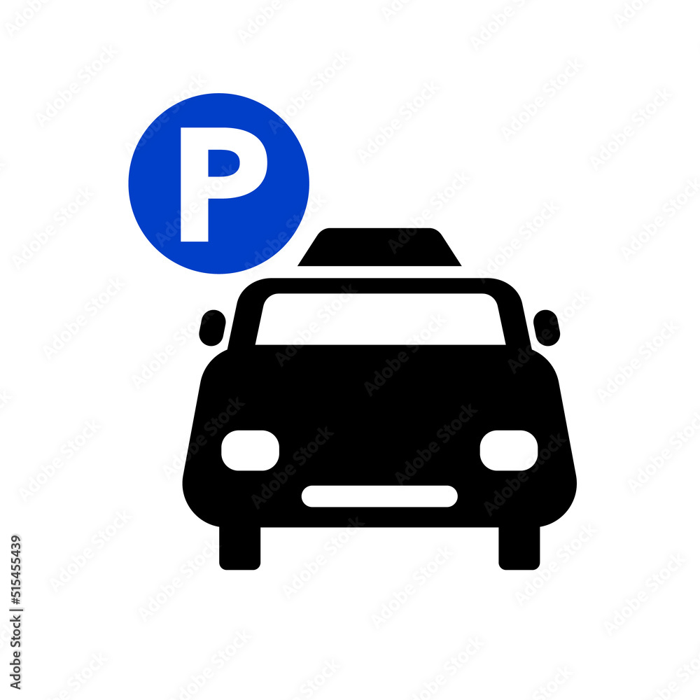 Taxi silhouette icon and parking sign icon. Vector.Taxi silhouette icon and parking sign icon. Vector. Taxi silhouette icon and parking sign icon. Vector.Taxi silhouette icon and parking sign icon. Vector.