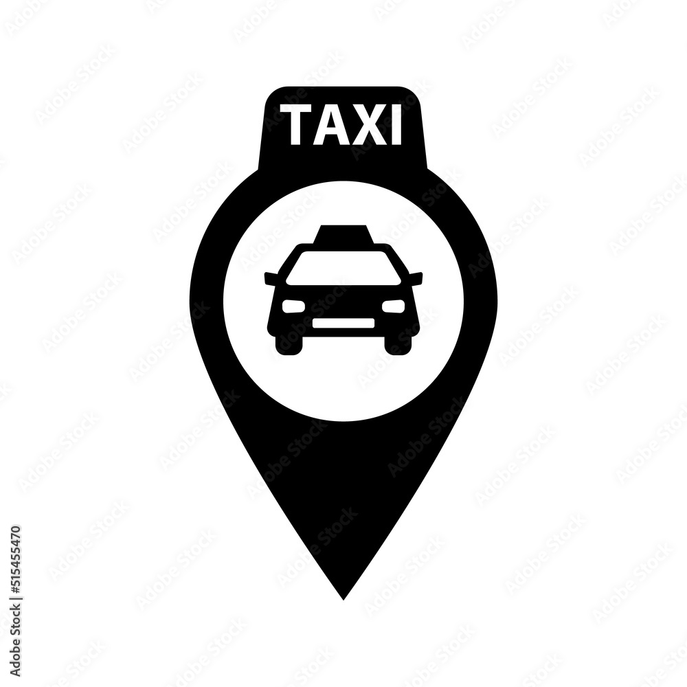 Taxi map pin icon. Taxi location information. Taxi stand. Vector. Taxi map pin icon. Taxi location information. Taxi stand. Vector.