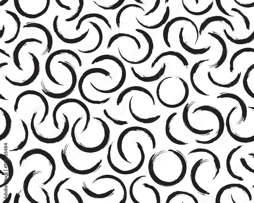Seamless pattern with linear arches. Black semi circles on a white background Seamless pattern with linear arches. Black semi circles on a white background