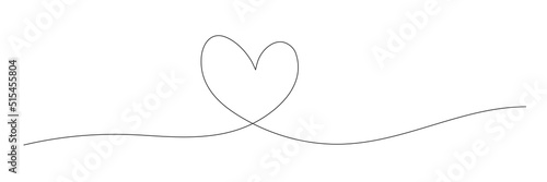 Heart continuous one line drawing. Love doodle symbol. Vector isolated on white.	

