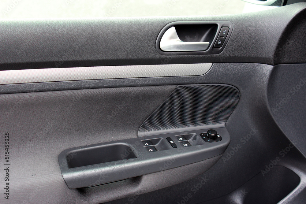 Car Inside Door Handle Interior. Driver door trim. Window lifters control. Driver Side Master Window Switch. Clean door and soft touch panel.