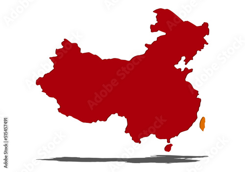 Mapa de China y Taiwán  en 3D
