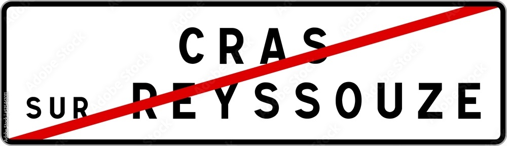 Panneau sortie ville agglomération Cras-sur-Reyssouze / Town exit sign Cras-sur-Reyssouze Panneau sortie ville agglomération Cras-sur-Reyssouze / Town exit sign Cras-sur-Reyssouze