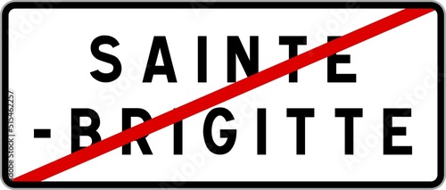 Photos Panneau sortie ville agglomération Sainte-Brigitte / Town exit sign Sainte-Brigi
