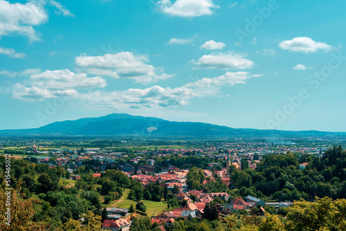Scenic view of Medvednica mountain from Samobor, Croatia