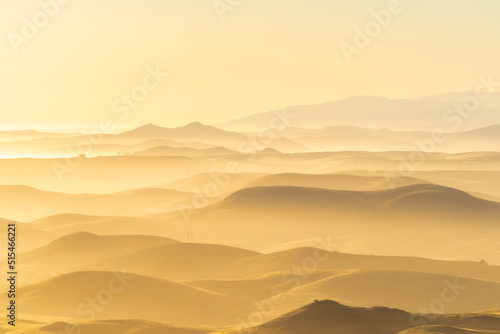 Sunset view from above, mountains, hills © Mark