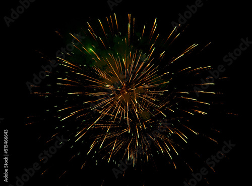 Beautiful bright fireworks lighting up night sky