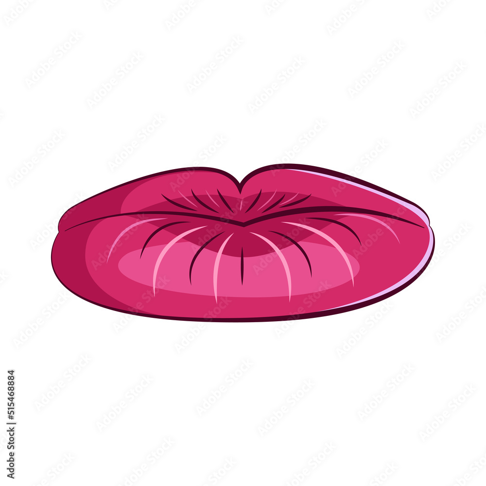 Women lips in a modern style. Isolated on white background