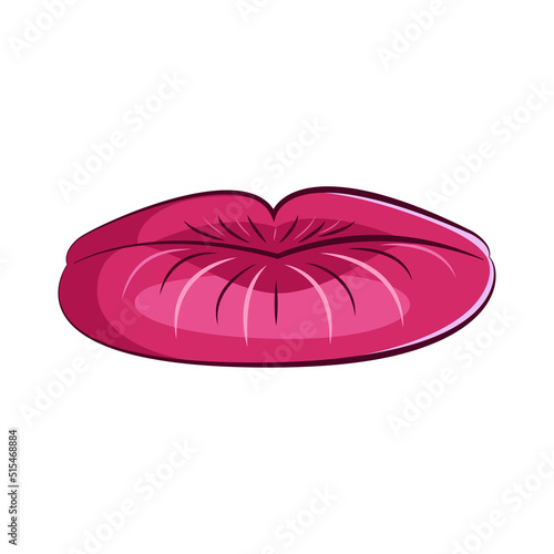 Women lips in a modern style. Isolated on white background illustrations of a female mouth. Erotic puffy lips stickers.
