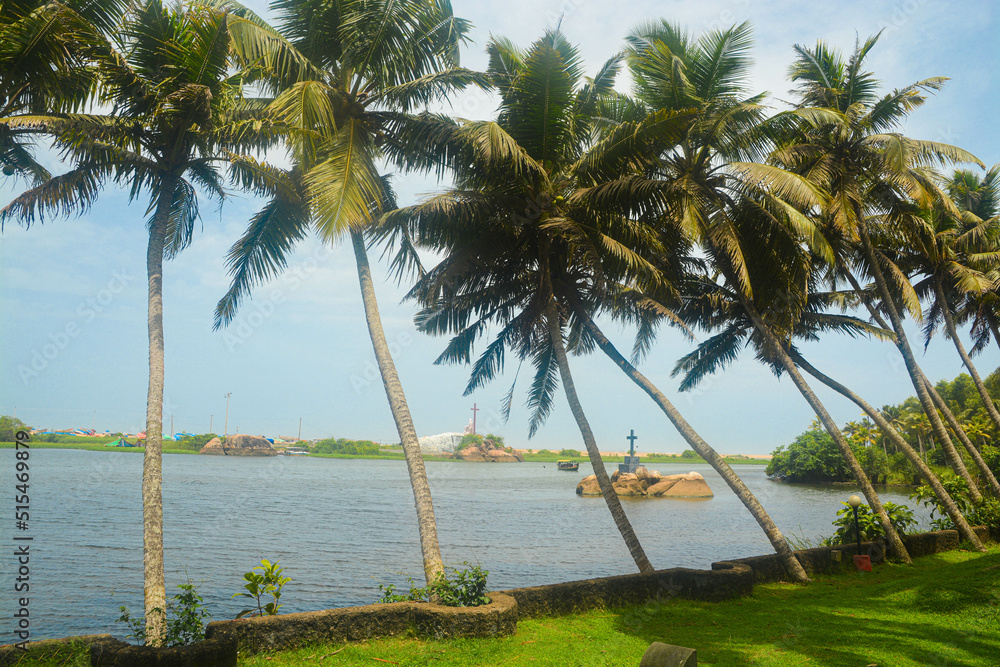 Poovar Island landscape in Kerala, India.
