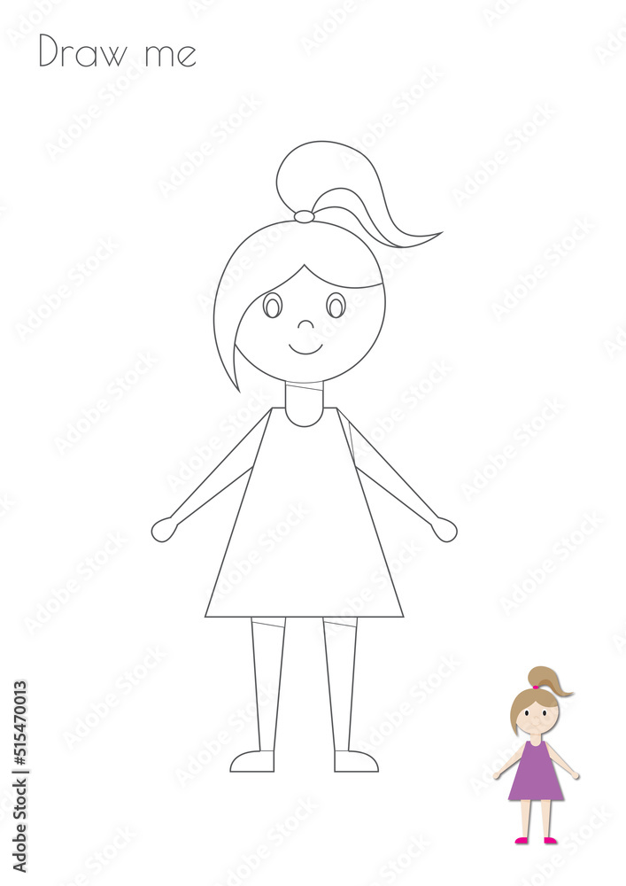 Simple Outline Stroke Little Girl Silhouette Photo Drawing Skills For Kids A3/A4/A5 suitable format size. Print it by yourself at home and enjoy! Simple Outline Stroke Little Girl Silhouette Photo Drawing Skills For Kids A3/A4/A5 suitable format size. Print it by yourself at home and enjoy!
