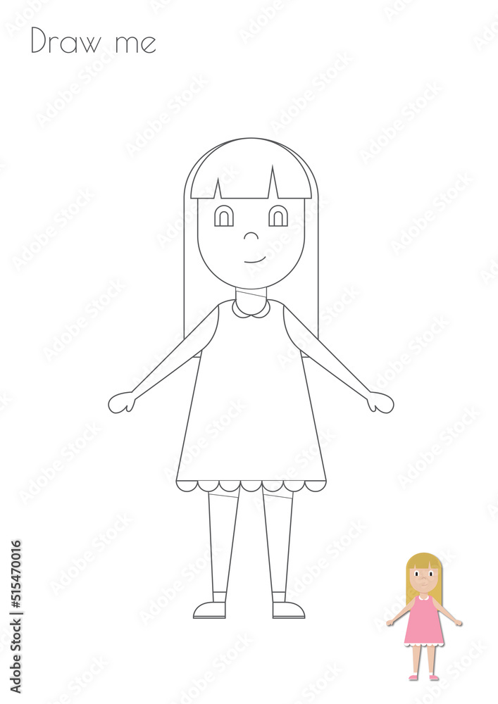 Simple Outline Stroke Little Girl Silhouette Photo Drawing Skills For Kids A3/A4/A5 suitable format size. Print it by yourself at home and enjoy! Simple Outline Stroke Little Girl Silhouette Photo Drawing Skills For Kids A3/A4/A5 suitable format size. Print it by yourself at home and enjoy!