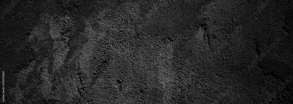 Black wall scary or dark gray rough grainy stone texture background. Black concrete for background.
