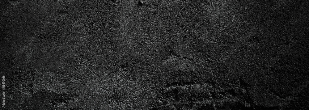 Black wall scary or dark gray rough grainy stone texture background. Black concrete for background. - obrazy, fototapety, plakaty 