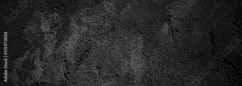 Black wall scary or dark gray rough grainy stone texture background. Black concrete for background. © Ronny sefria