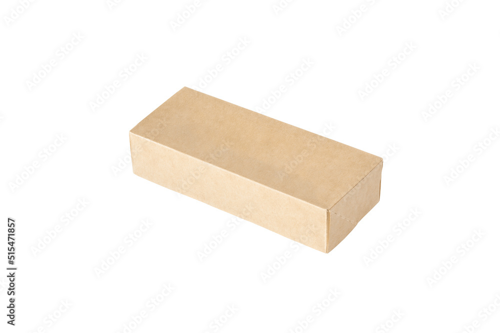 Small base cardboard packaging box, isolated on white. Small base cardboard packaging box, isolated on white.