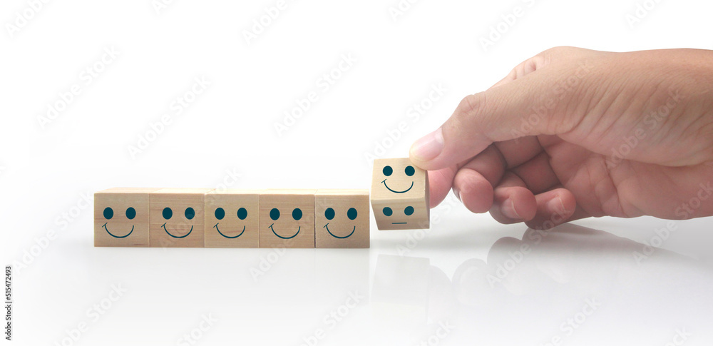 Wooden blocks in hand space and word decide Wooden blocks in hand space and word decide