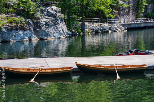 Two Row Boats in Mohonk Lake in New Paltz, New York