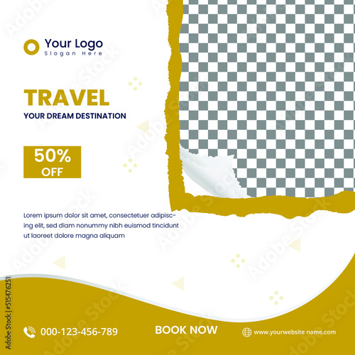 Editable tour travel holiday tourism marketing social media post design template 18
