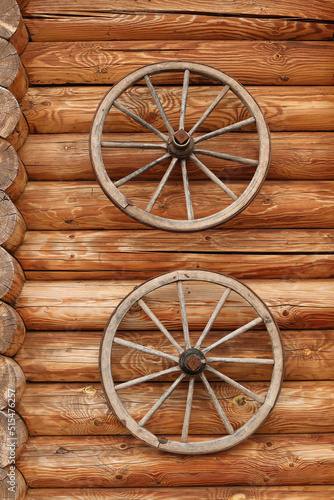 Brown wood log wall surface background image © Stanislaw Mikulski