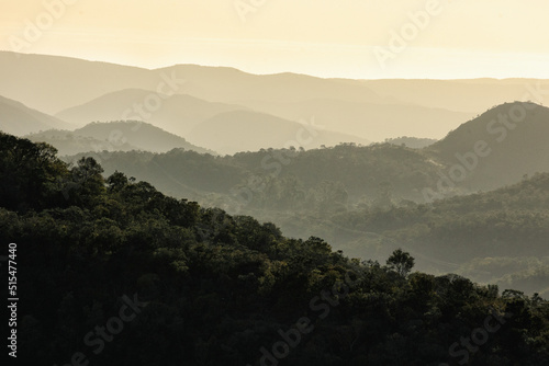 Dawn in the mountains of the cerrado biome in west-central Brazil. Landscape. Chapada.Nature photographer. Life In Nature