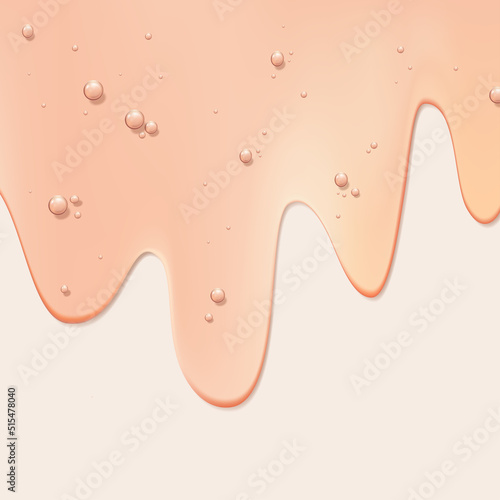 Vector Realistic Dripping Beauty and Cosmetics Clear Gel Element 3D Illustration in Pastel Background under sunlight for Poster, Book Cover or Advertisement Background. Yellow, Blue or Pink.