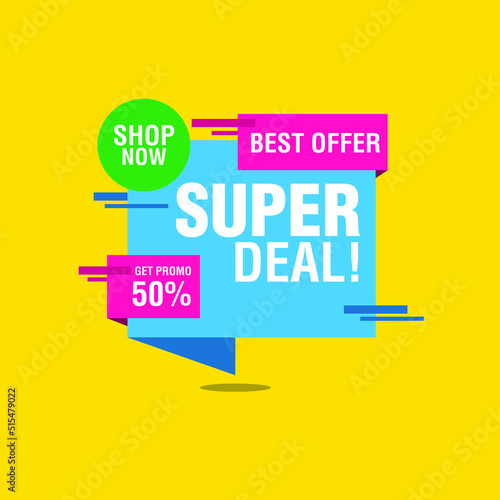 Super Deal Sale Banner Template Design, Big Sale Special Offer. End of Season Special Offer Banner. Abstract Promotion Graphic Element Stock Vector