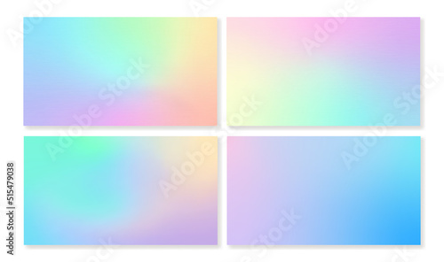 Set of horizontal holographic backgrounds with metal texture. For veb projects, mobile wallpapers, books, postcards, and other stylish projects.