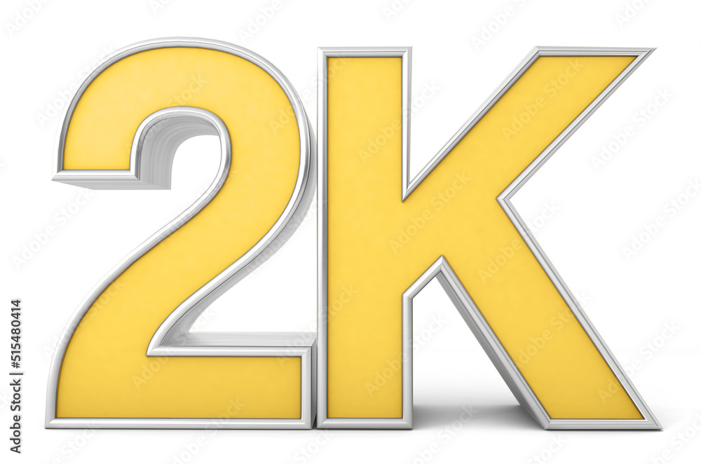 2K 3d. 10k followers isolated on white background. 3D rendering 2K 3d. 10k followers isolated on white background. 3D rendering