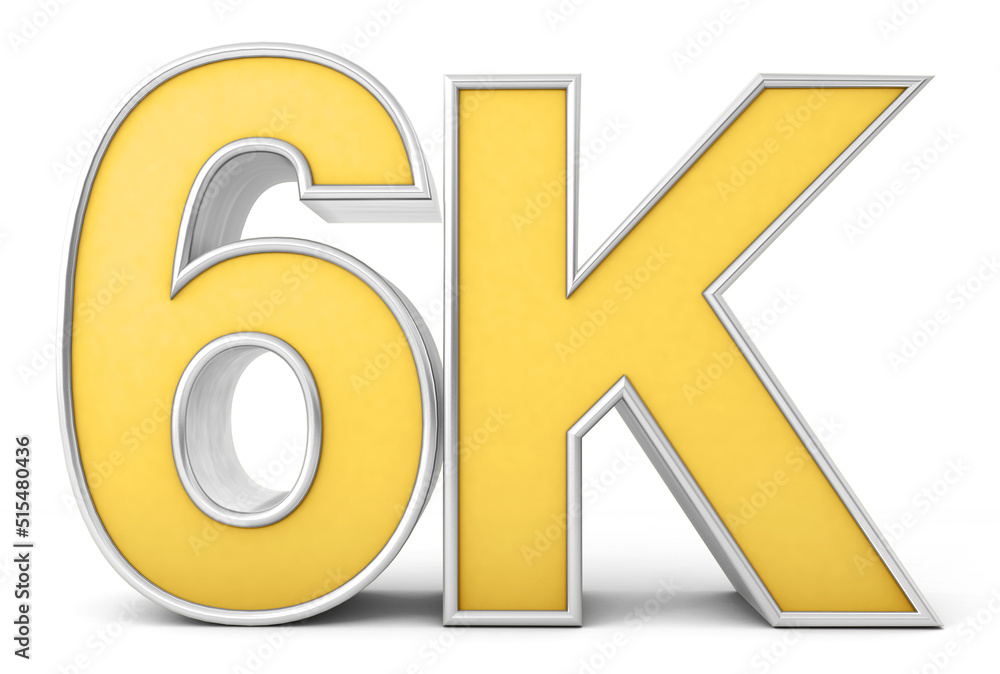 6K 3d. 10k followers isolated on white background. 3D rendering 6K 3d. 10k followers isolated on white background. 3D rendering