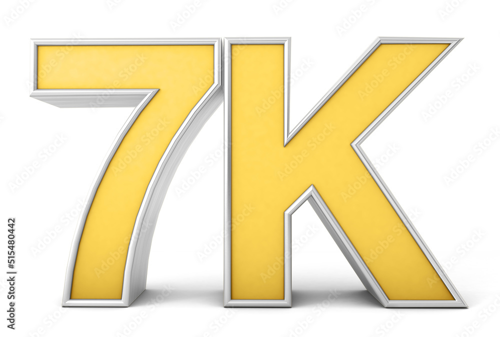 7K 3d. 10k followers isolated on white background. 3D rendering 7K 3d. 10k followers isolated on white background. 3D rendering